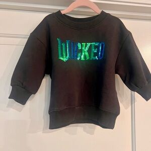 Wicked dark gray Sweatshirt with Green Sequin Design